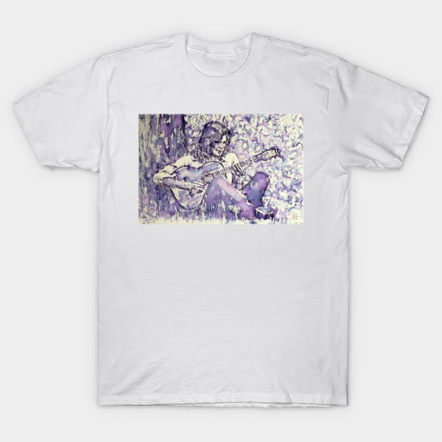 NICK DRAKE watercolor and ink portrait T-Shirt by lautir